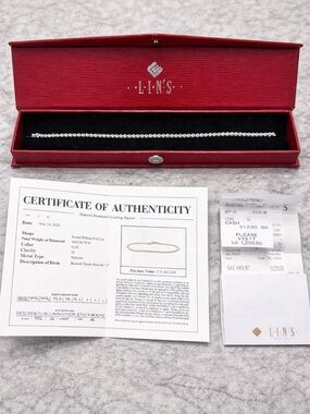 Natural Diamond Tennis Bracelet crafted in platinum, 1cttw
